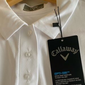 NWT Callaway Women’s Golf Polo Shirt. Size Medium. Color White. NEW.